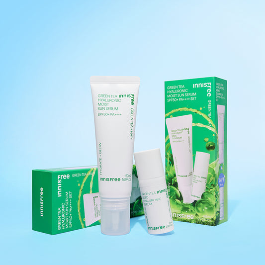 Innisfree Green Tea Hyaluronic Moist Sun Serum SPF50+ PA++++ Set