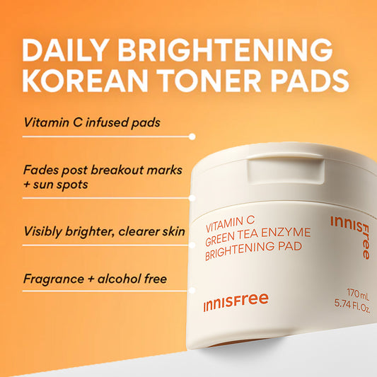 Innisfree Vitamin C Gree Tea Brightening Toner Pad - 60 Pcs